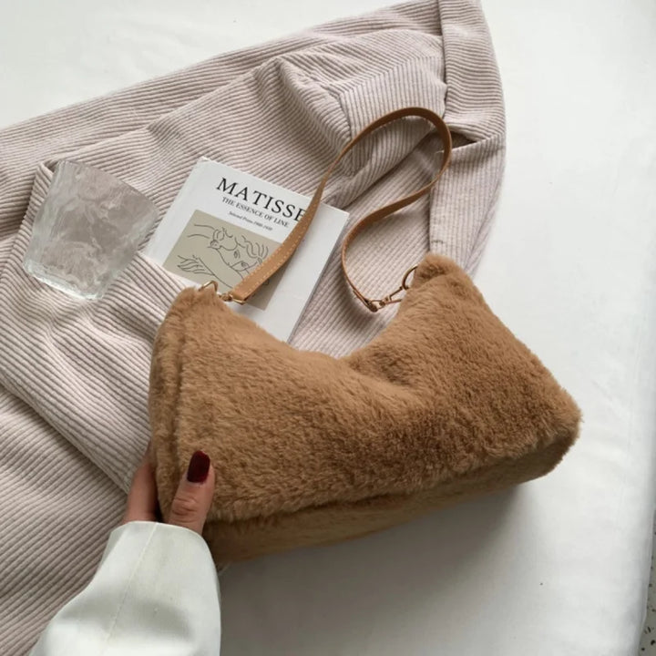 Sumptuous Fur Shoulder Bag for Your Fragrance Essentials Bags bags Trendsi