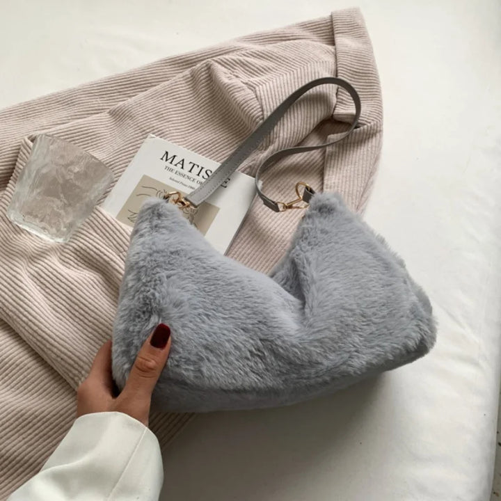 Sumptuous Fur Shoulder Bag for Your Fragrance Essentials Bags bags Trendsi