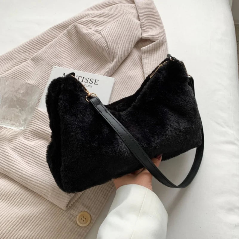 Sumptuous Fur Shoulder Bag for Your Fragrance Essentials Bags bags Trendsi