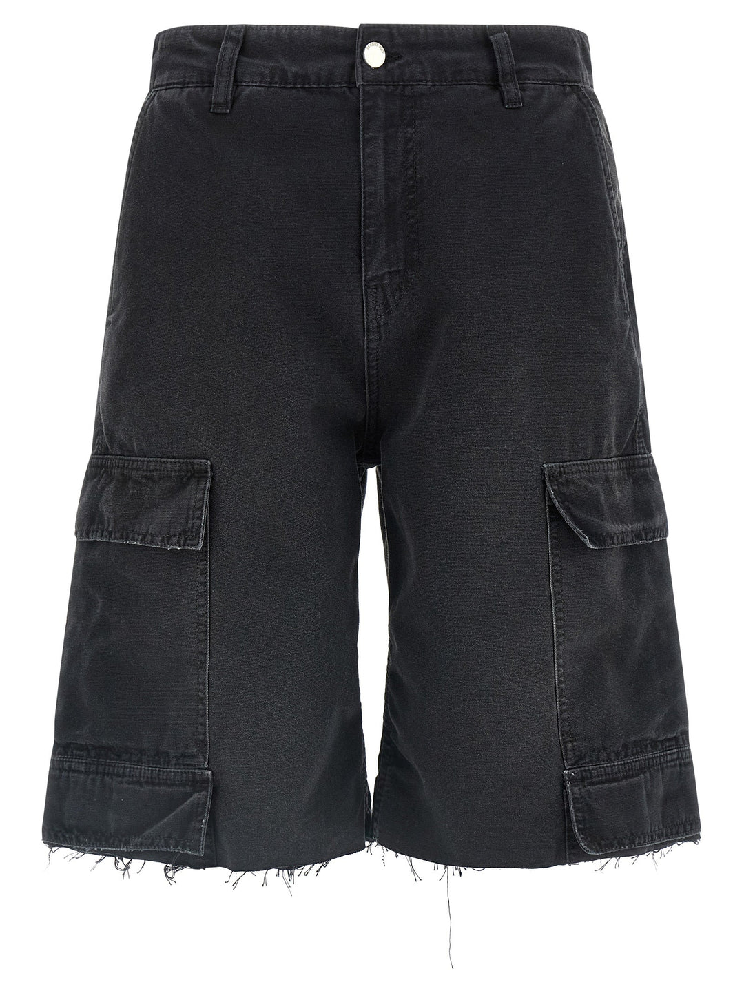 44 Label Group Black Cotton Bermuda Shorts