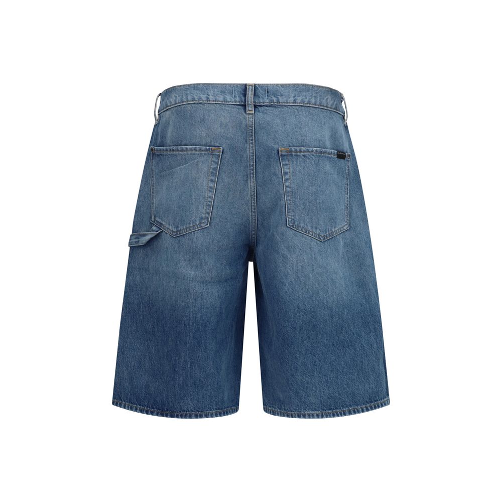 Men’s 7for Blue Cotton Bermuda Shorts