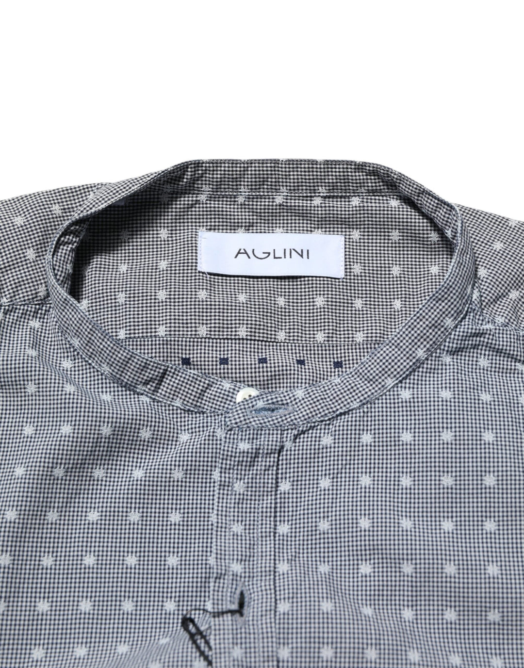 Men’s Aglini Gray Polka Dot Cotton Button Down Long Sleeves Shirt