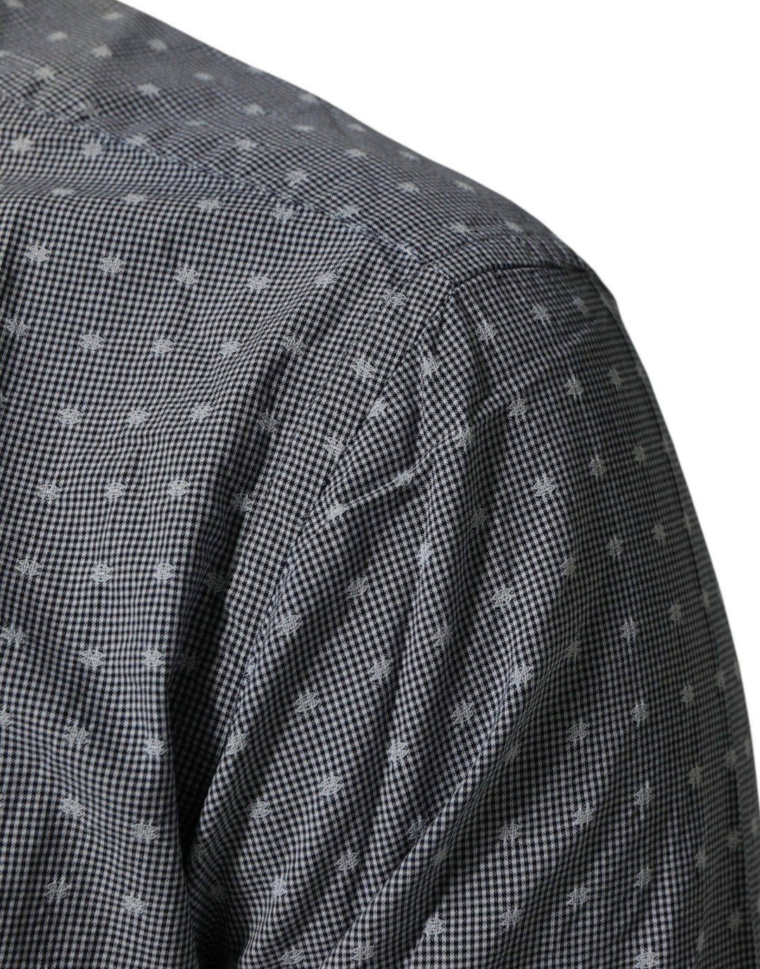Men’s Aglini Gray Polka Dot Cotton Button Down Long Sleeves Shirt