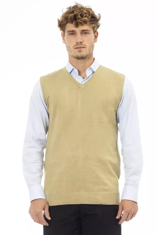 Men’s Alpha Studio Beige Viscose Men Jacket