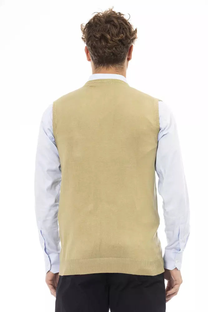 Men’s Alpha Studio Beige Viscose Men Jacket