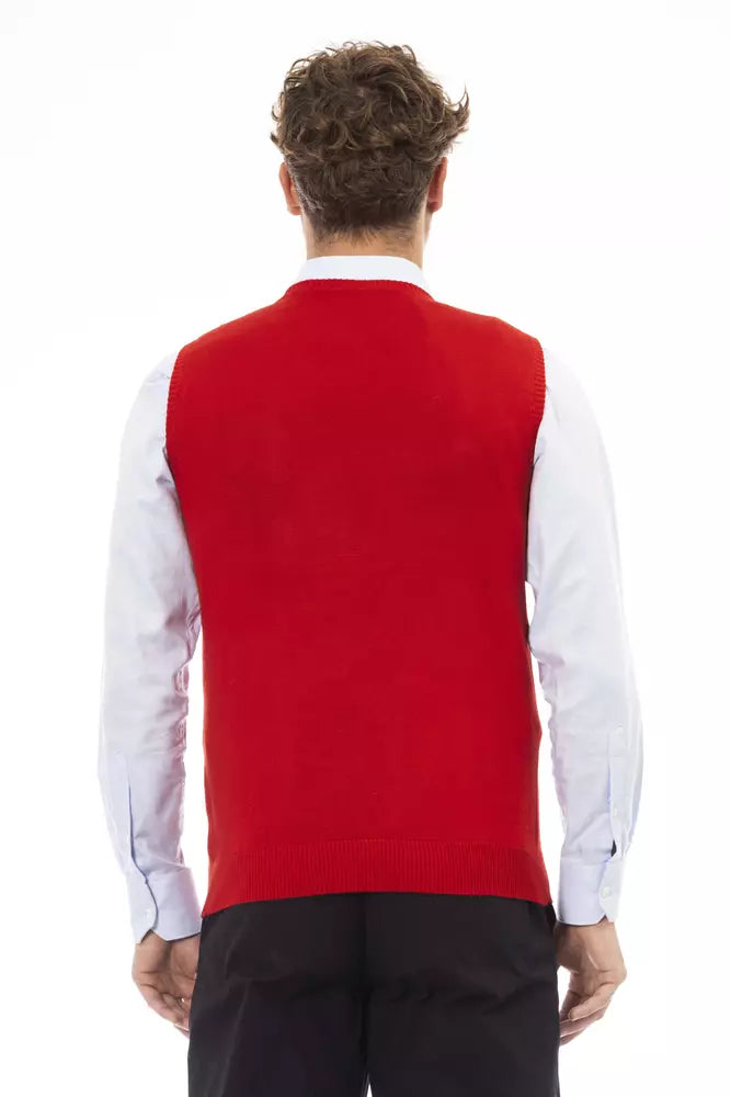 Men’s Alpha Studio Red Viscose Men Jacket