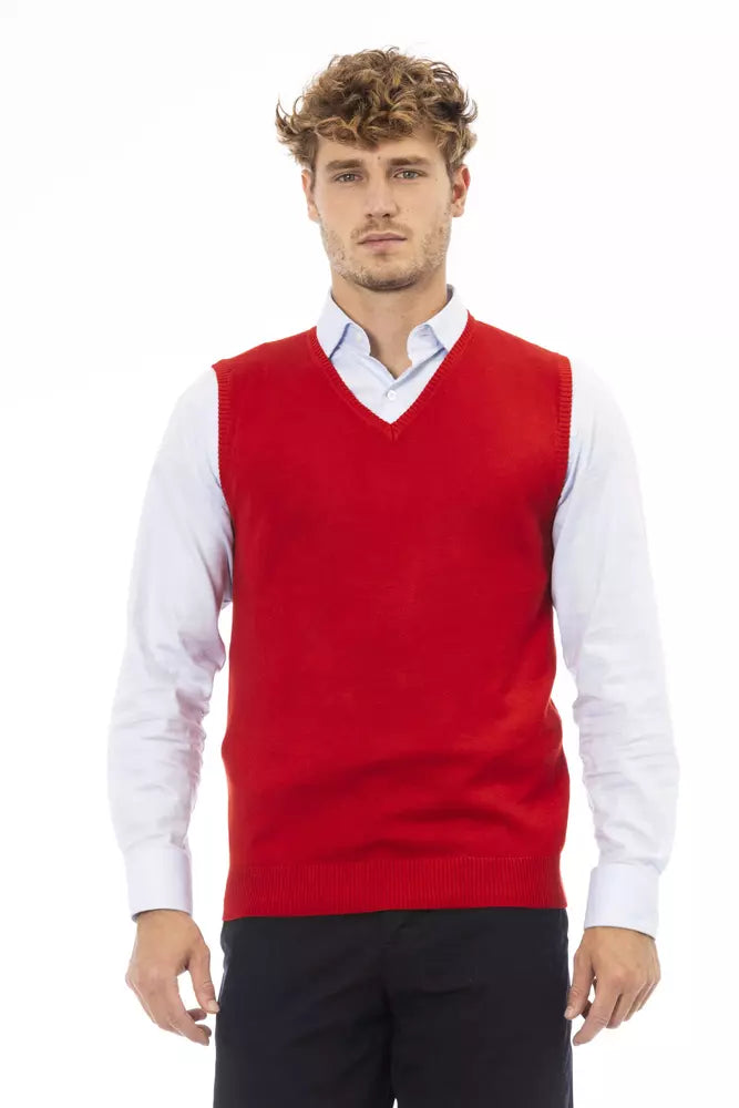 Men’s Alpha Studio Red Viscose Men Jacket