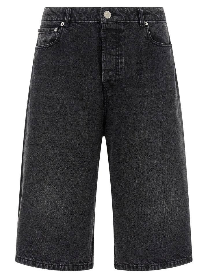Ami Paris Black Cotton Bermuda Shorts