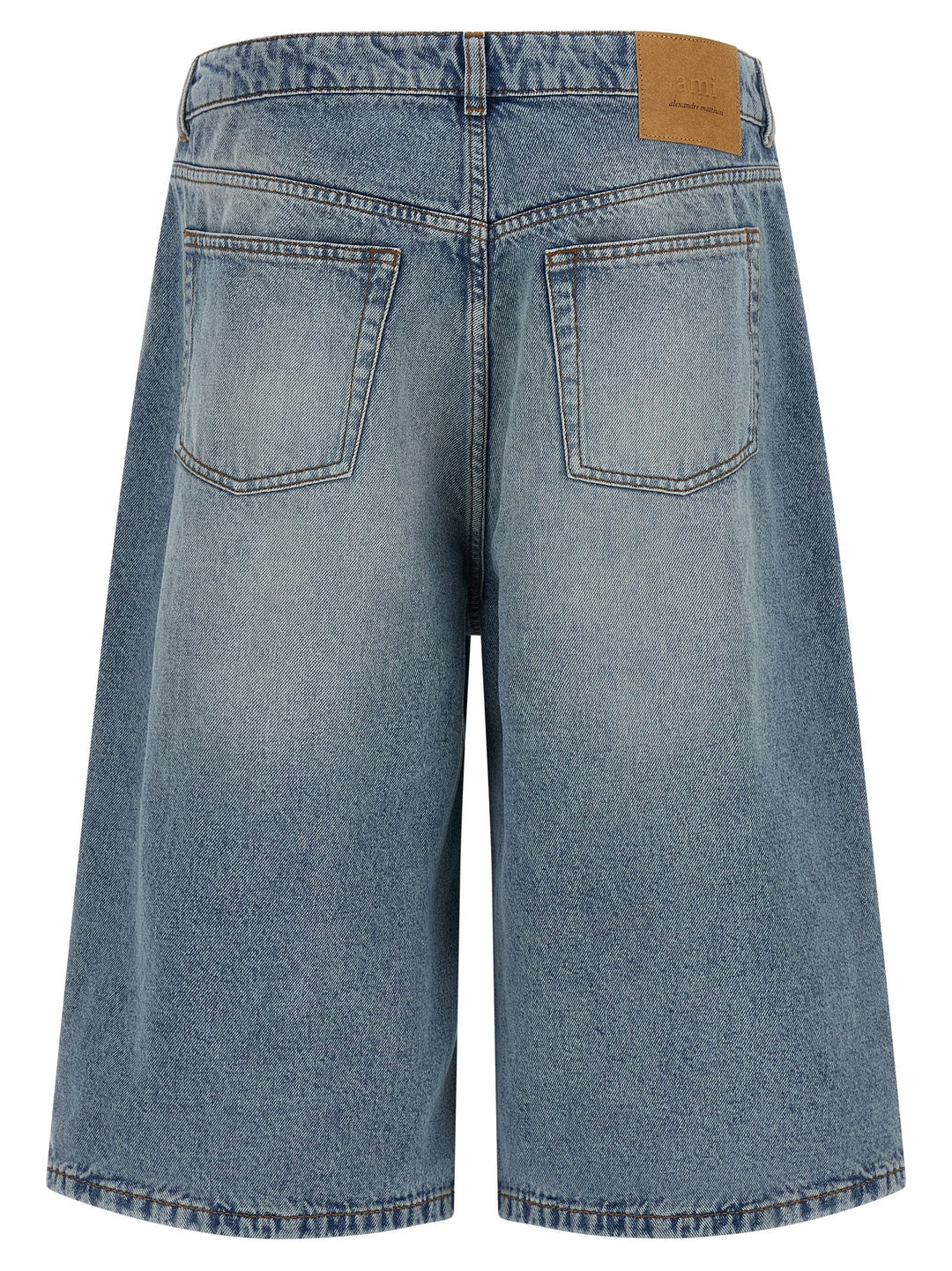 Ami Paris Blue Cotton Bermuda Shorts
