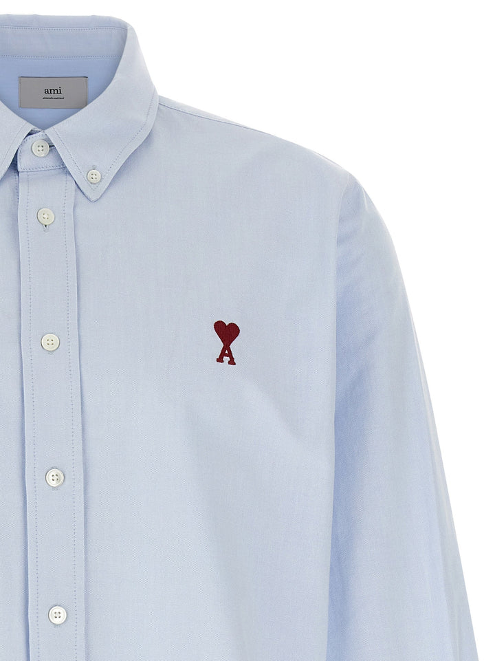 Ami Paris Blue Cotton Blouse