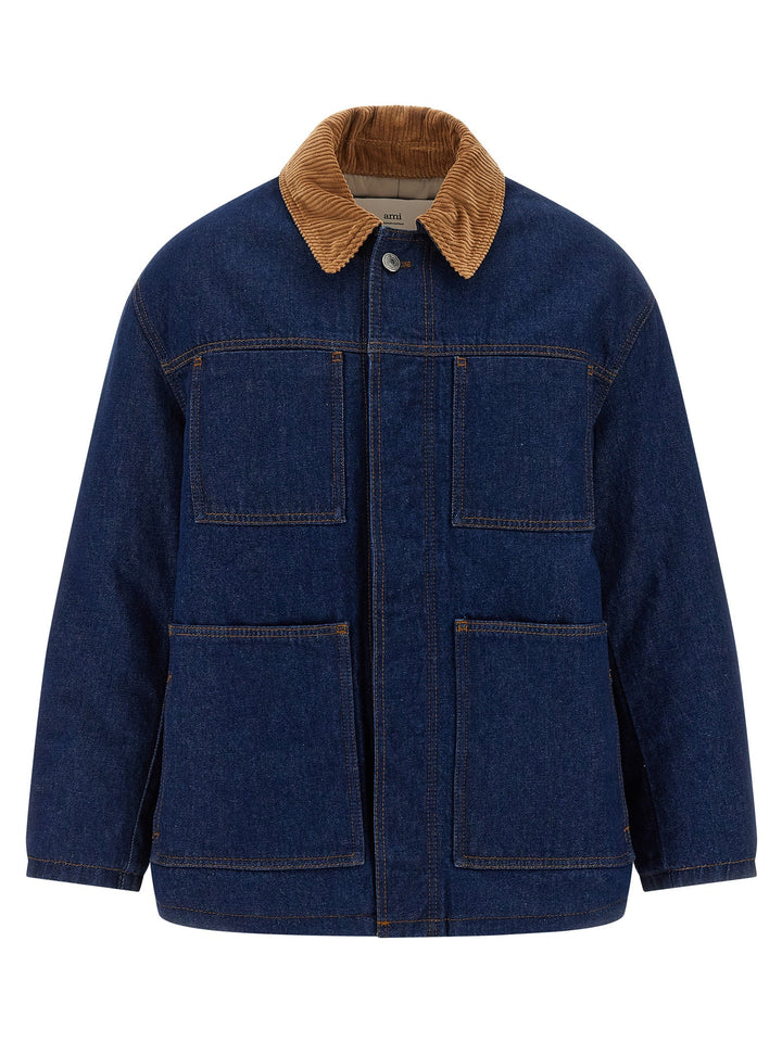 Men’s Ami Paris Blue Cotton Denim Jacket