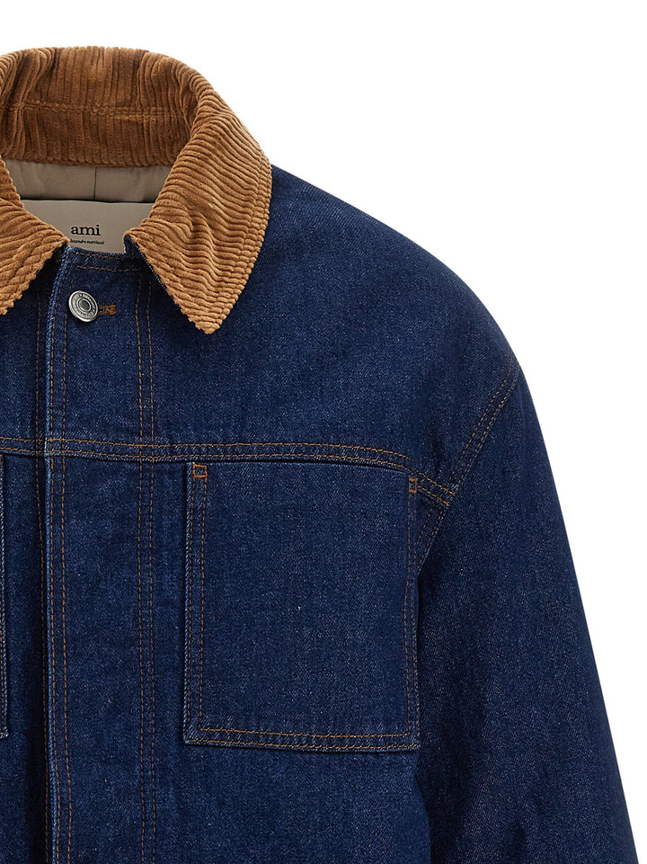 Men’s Ami Paris Blue Cotton Denim Jacket