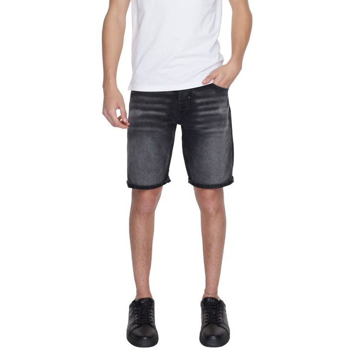 Men’s Antony Morato Black Cotton Bermuda Shorts