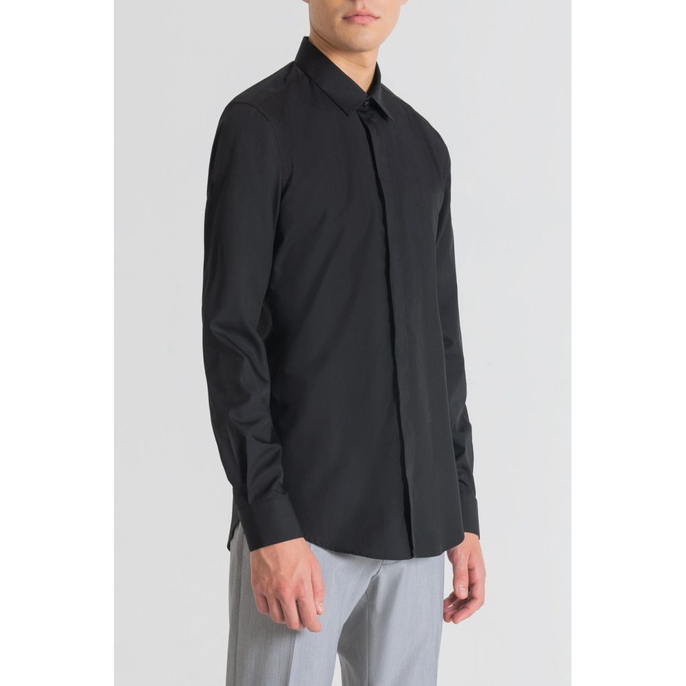 Men’s Antony Morato Black Cotton Dress Shirt