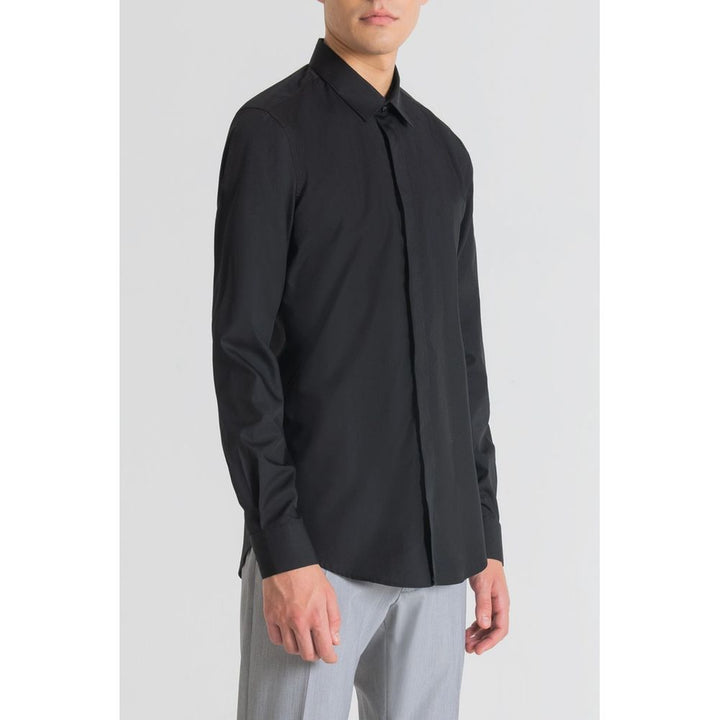 Men’s Antony Morato Black Cotton Dress Shirt