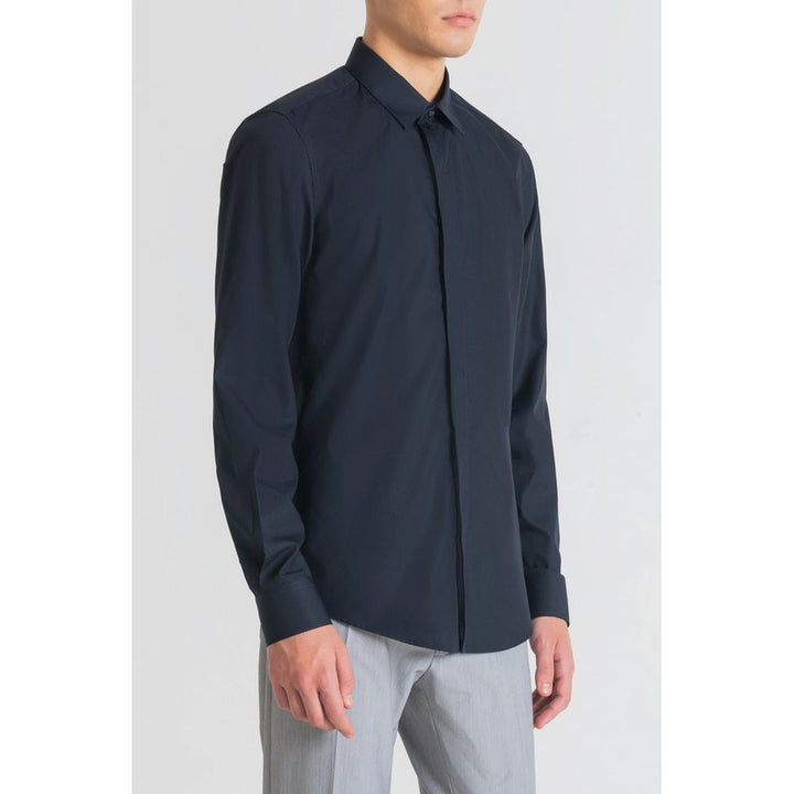Men’s Antony Morato Blue Cotton Dress Shirt
