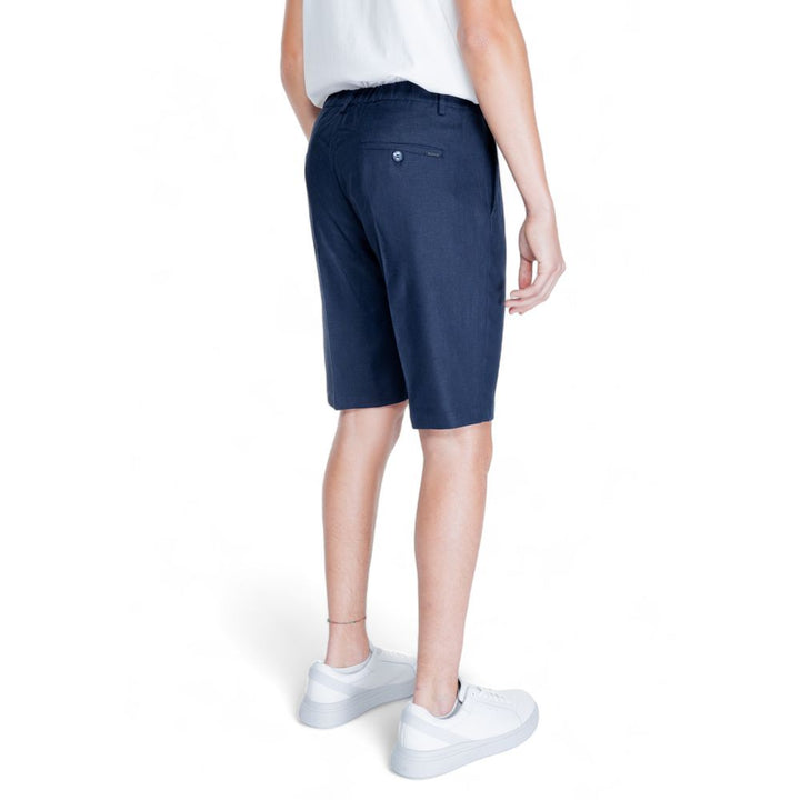 Men’s Antony Morato Blue Linen Bermuda Shorts
