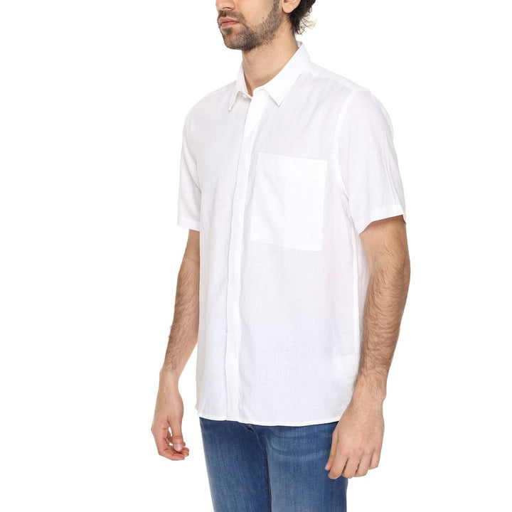 Antony Morato White Linen Shortsleeve Shirt