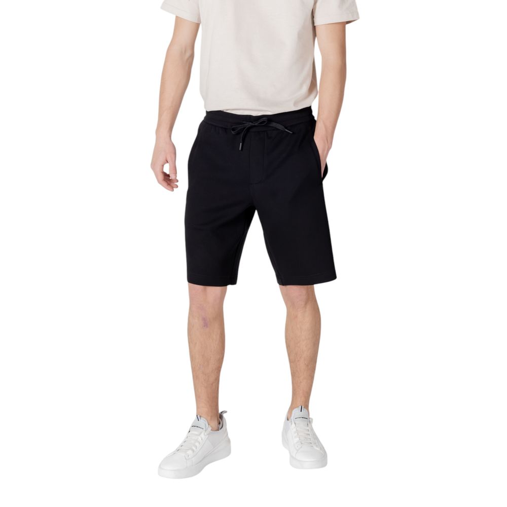 Men’s Armani Exchange Black Cotton Bermuda Shorts