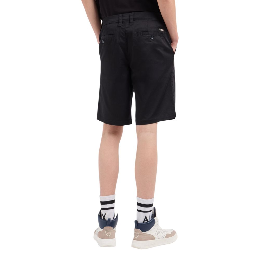 Men’s Armani Exchange Black Cotton Bermuda Shorts