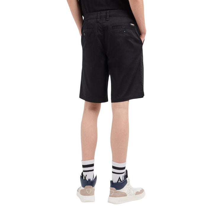Men’s Armani Exchange Black Cotton Bermuda Shorts