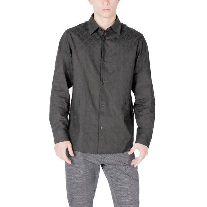 Men’s Armani Exchange Black Cotton Dress Shirt