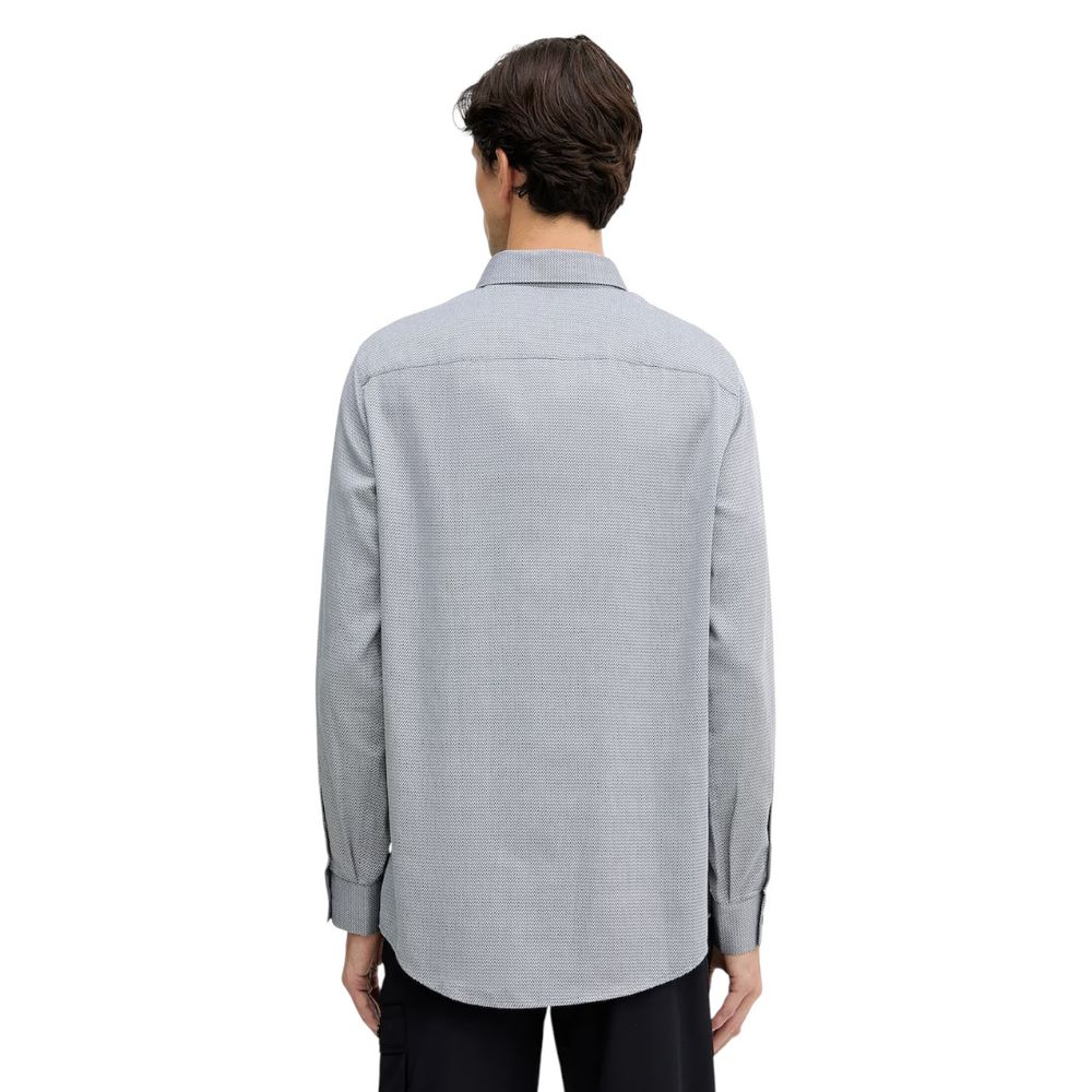Armani Exchange Black and White Cotton Dress Shirt