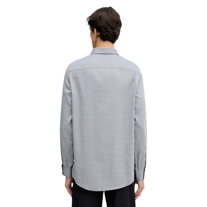 Armani Exchange Black and White Cotton Dress Shirt