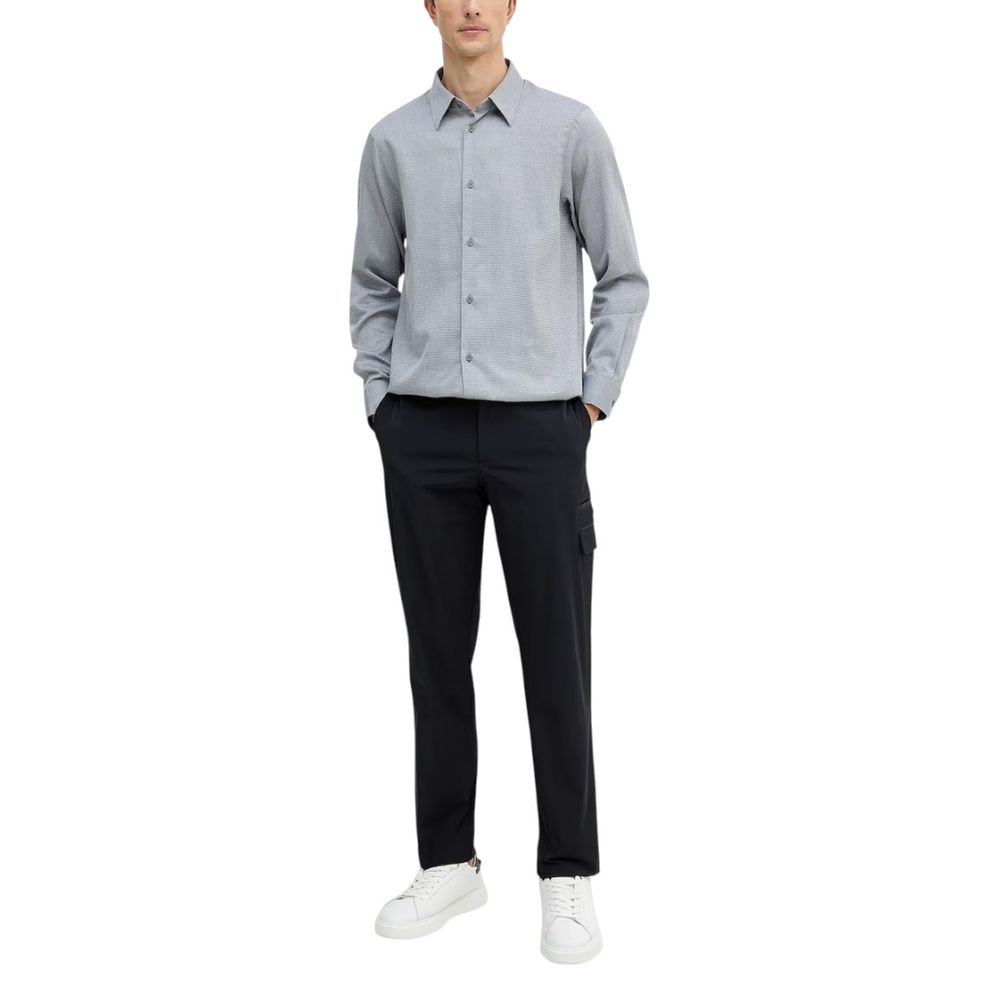 Armani Exchange Black and White Cotton Dress Shirt