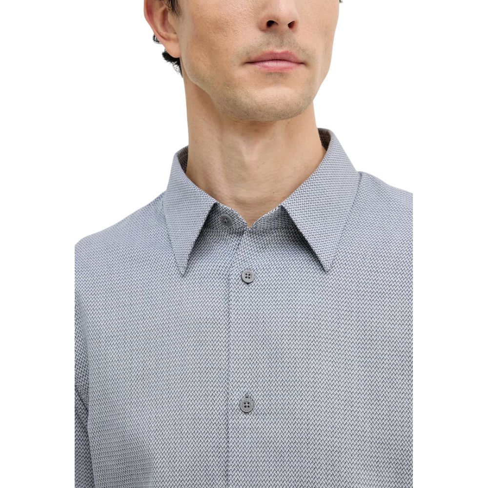 Armani Exchange Black and White Cotton Dress Shirt