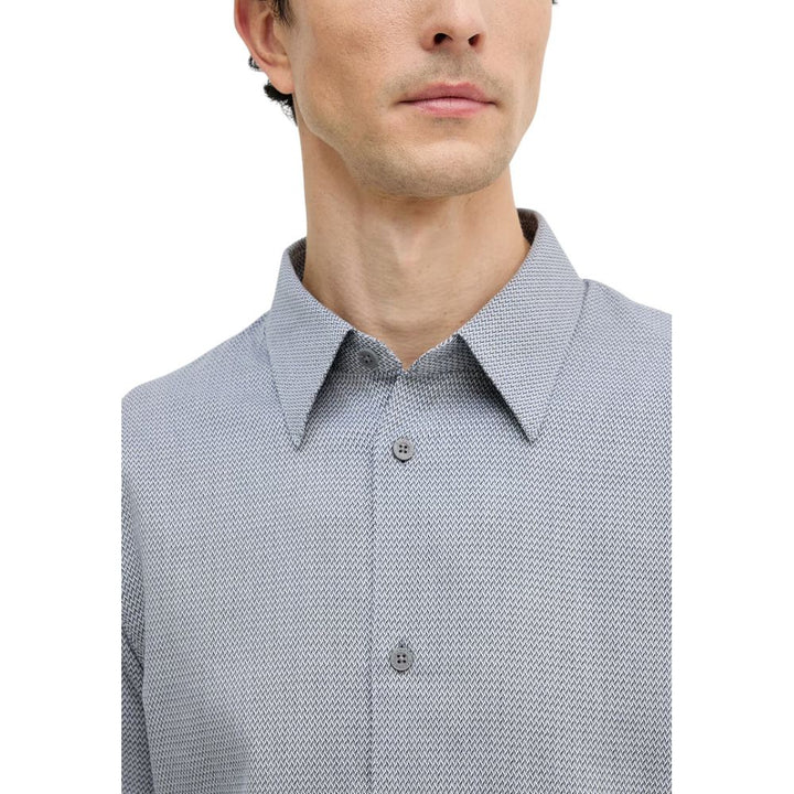 Armani Exchange Black and White Cotton Dress Shirt