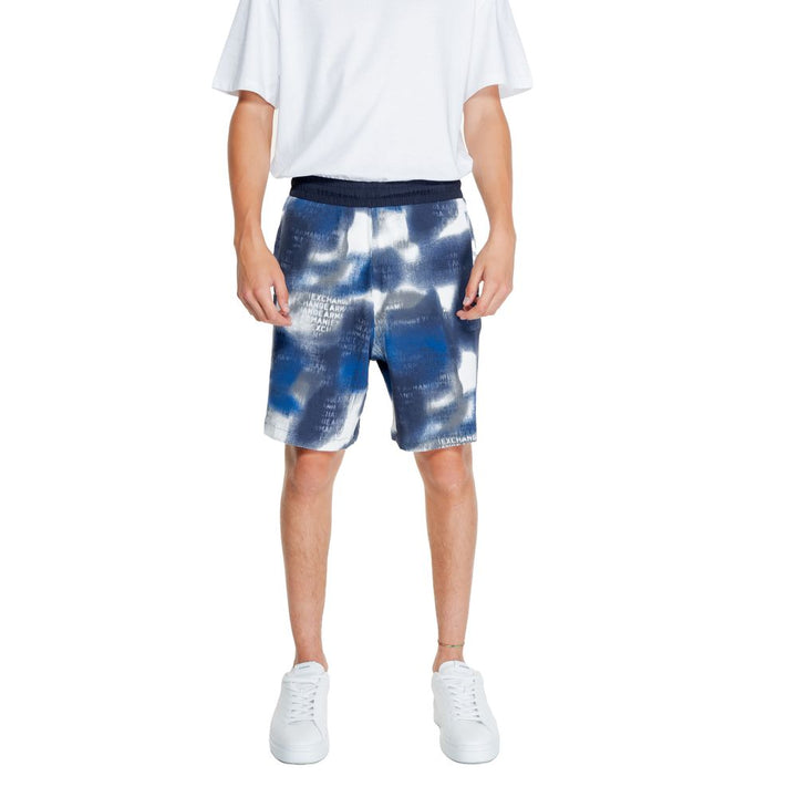 Men’s Armani Exchange Blue Cotton Bermuda Shorts