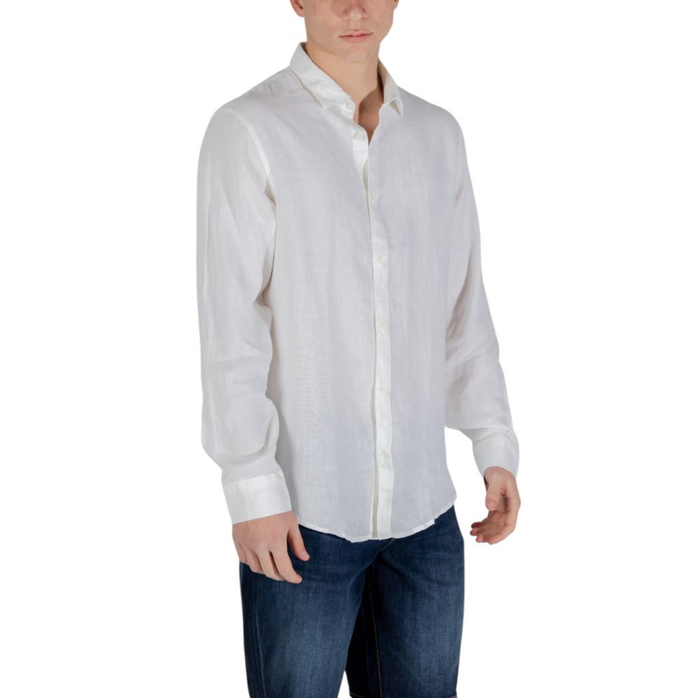 Men’s Armani Exchange White Linen Dress Shirt