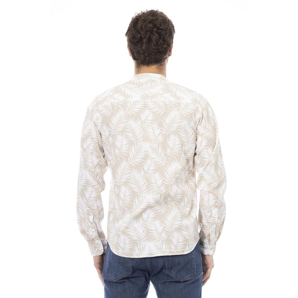 Men’s Baldinini Trend Beige Cotton Long Sleeve T-shirt