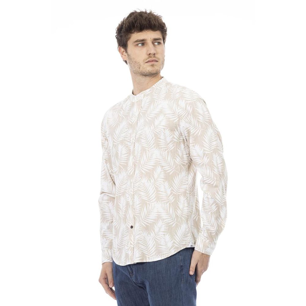 Men’s Baldinini Trend Beige Cotton Long Sleeve T-shirt