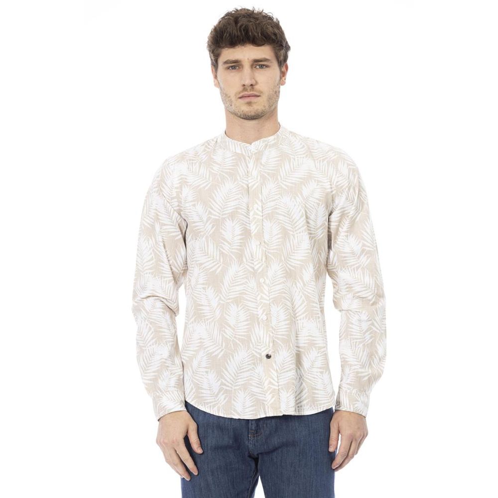 Men’s Baldinini Trend Beige Cotton Long Sleeve T-shirt