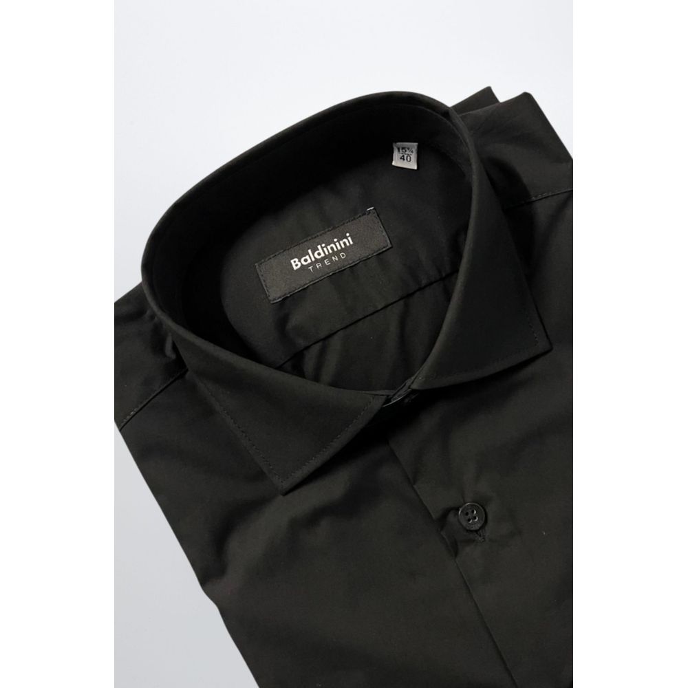 Baldinini Trend Black Cotton Men’s Shirt