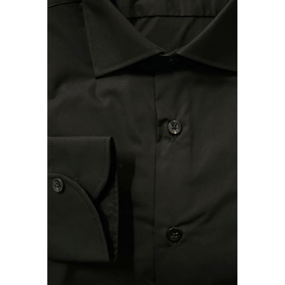 Baldinini Trend Black Cotton Men’s Shirt