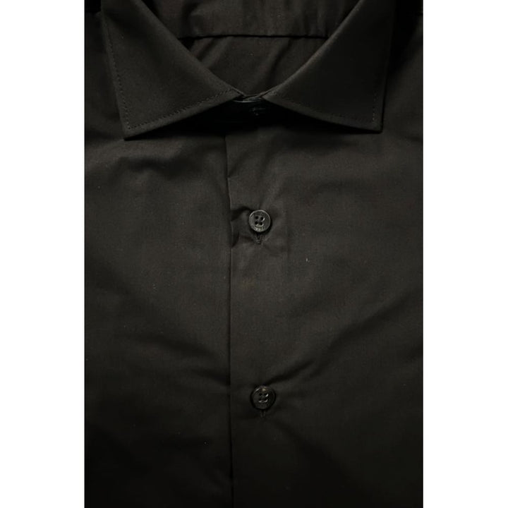 Baldinini Trend Black Cotton Men’s Shirt