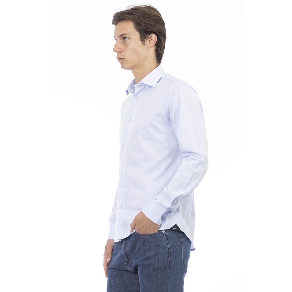 Men’s Baldinini Trend Blue Cotton Long Sleeve T-shirt