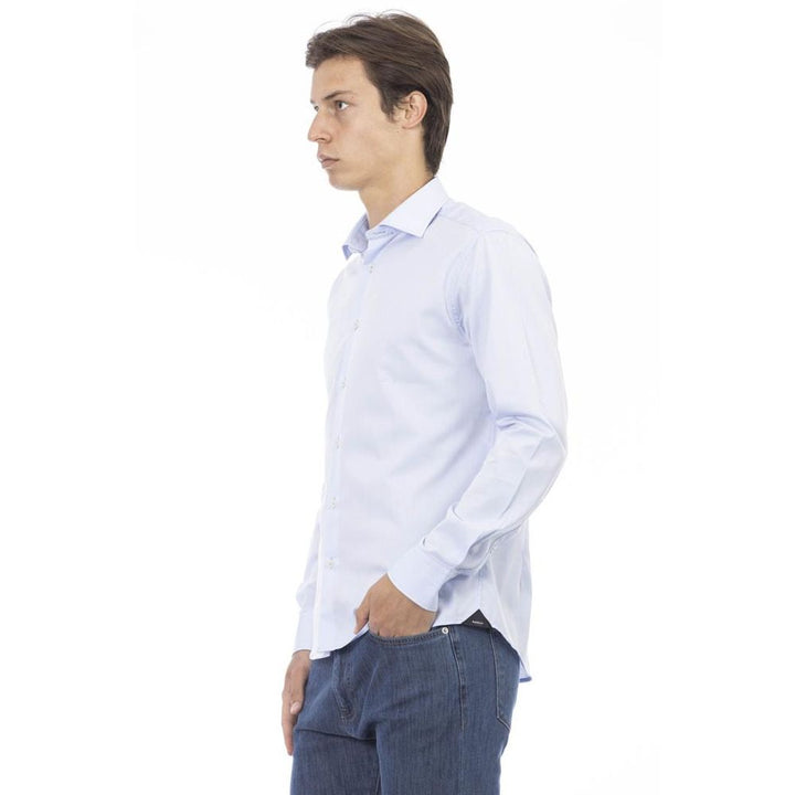 Men’s Baldinini Trend Blue Cotton Long Sleeve T-shirt