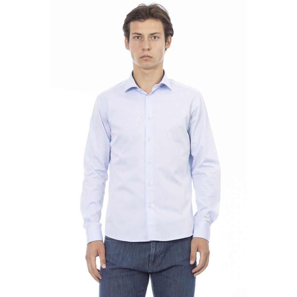Men’s Baldinini Trend Blue Cotton Long Sleeve T-shirt