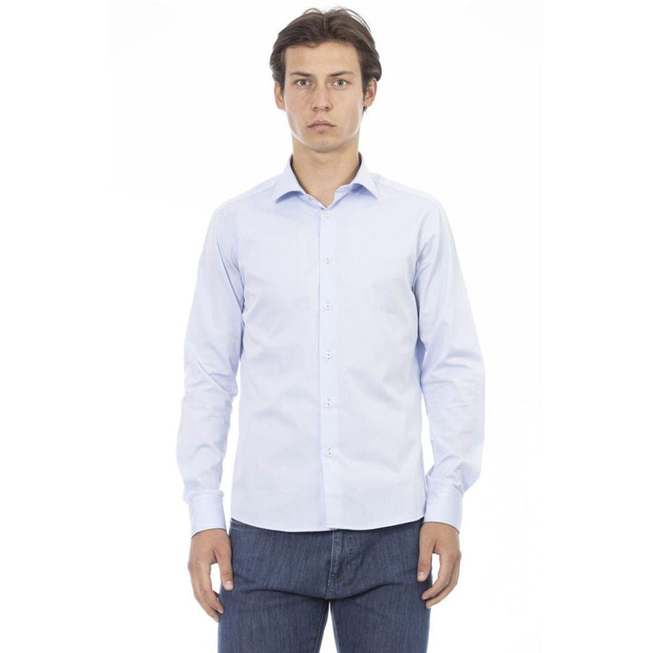 Men’s Baldinini Trend Blue Cotton Long Sleeve T-shirt