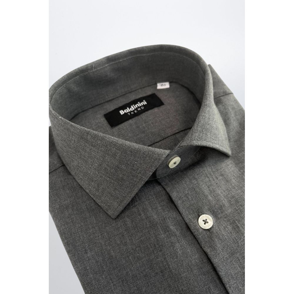 Baldinini Trend Gray Cotton Men’s Shirt