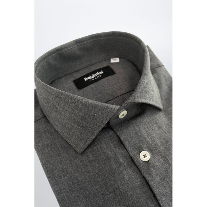 Baldinini Trend Gray Cotton Men’s Shirt