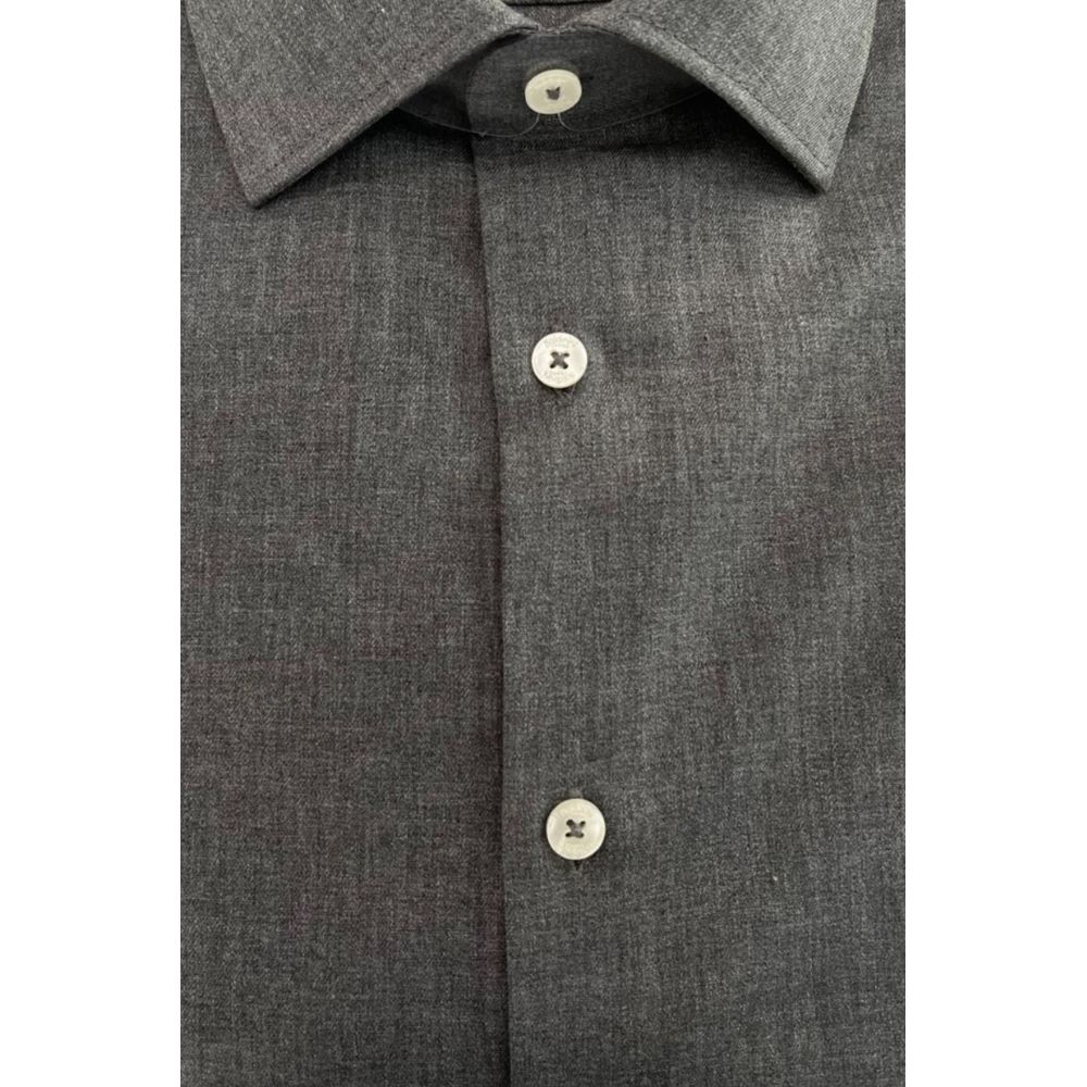 Baldinini Trend Gray Cotton Men’s Shirt