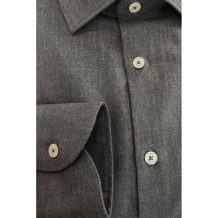 Baldinini Trend Gray Cotton Men’s Shirt