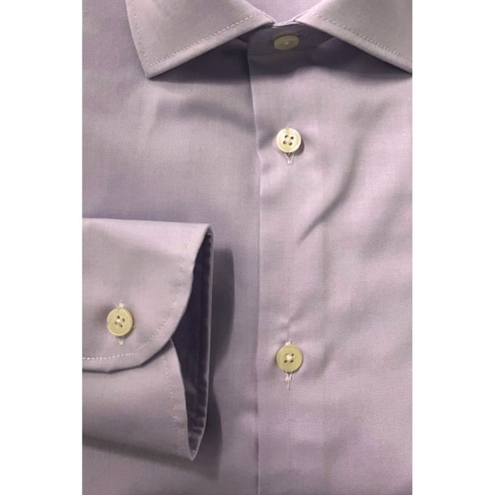 Baldinini Trend Purple Cotton Men Shirt