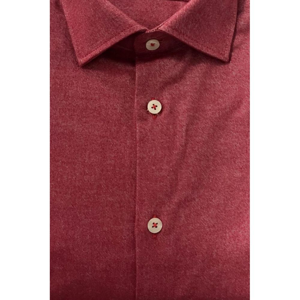 Baldinini Trend Red Cotton Men’s Shirt