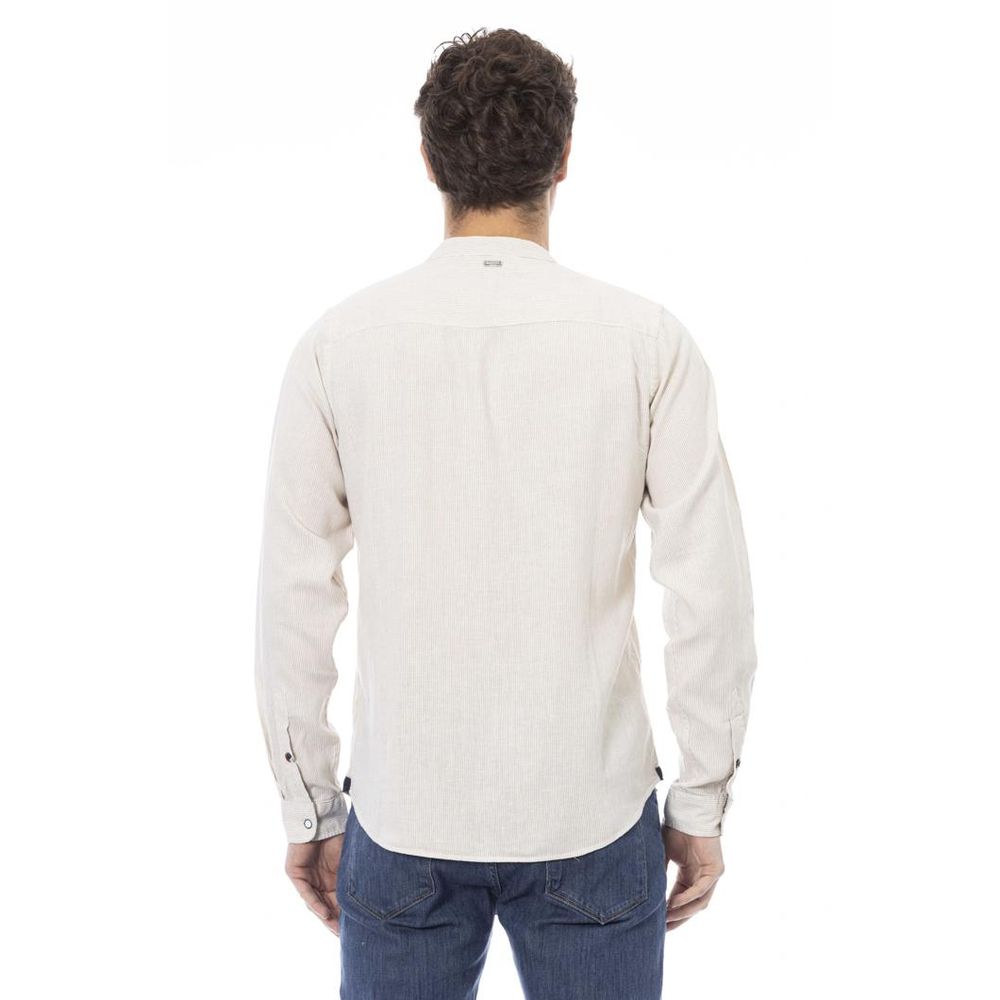 Men’s Baldinini Trend White Rayon Long Sleeve T-shirt